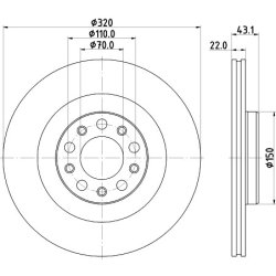 Brake Disc MINTEX MDC3047C OE Ref 50554319 MINTEX