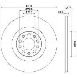 Brake Disc MINTEX MDC3048C OE Ref 50568875 MINTEX
