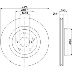 Brake Disc MINTEX MDC3062C OE Ref 4351206200 MINTEX