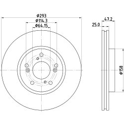 Brake Disc MINTEX MDC3070C OE Ref 45251T2GA00 MINTEX
