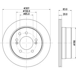Brake Disc MINTEX MDC3093C OE Ref 4840121102 MINTEX