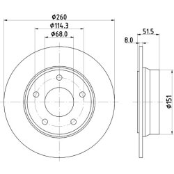 Brake Disc MINTEX MDC3149C OE Ref 432067177R MINTEX