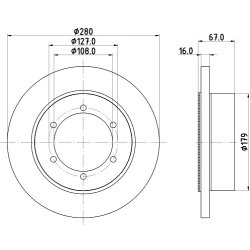 Brake Disc MINTEX MDC3160C OE Ref 43206MB60A MINTEX