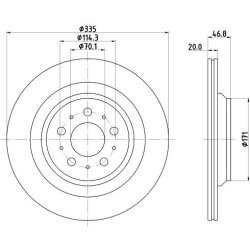 Brake Disc MINTEX MDC3166C OE Ref 104463100D MINTEX
