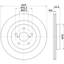 Brake Disc MINTEX MDC3167C OE Ref T424314208 MINTEX