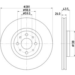 Brake Disc MINTEX MDC3168C OE Ref 52195818 MINTEX