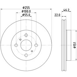 Brake Disc MINTEX MDC3169C OE Ref 43512K0010 MINTEX