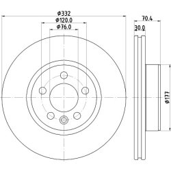 Brake Disc MINTEX MDC3172C OE Ref 2N0615301E MINTEX