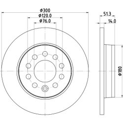 Brake Disc MINTEX MDC3173C OE Ref 7T0615601 MINTEX