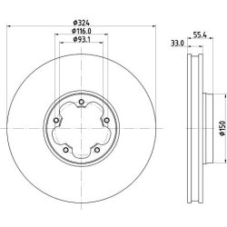 Brake Disc MINTEX MDC3178C OE Ref 2199111 MINTEX