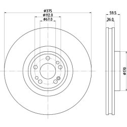 Brake Disc MINTEX MDC3185C OE Ref A167421090107 MINTEX