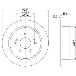 Brake Disc MINTEX MDC3200C OE Ref 4840134100 MINTEX