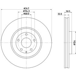 Brake Disc MINTEX MDC3202C OE Ref K13T33251 MINTEX