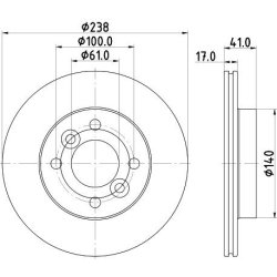 Brake Disc MINTEX MDC3214C OE Ref 402068279R MINTEX