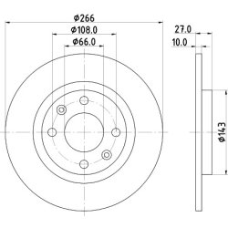 Brake Disc MINTEX MDC338 OE Ref 4249C4 MINTEX