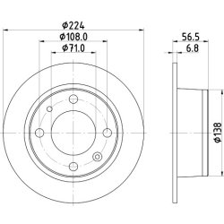 Brake Disc MINTEX MDC350 OE Ref 95582061 MINTEX