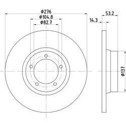 Brake Disc MINTEX MDC354 OE Ref KAM2107 MINTEX