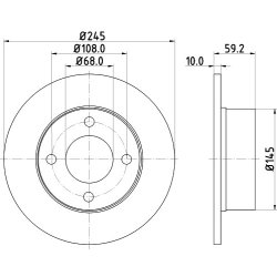Brake Disc MINTEX MDC369 OE Ref 443615601 MINTEX