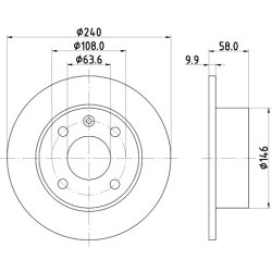 Brake Disc MINTEX MDC411 OE Ref 6077975 MINTEX