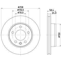 Brake Disc MINTEX MDC424 OE Ref 569039 MINTEX