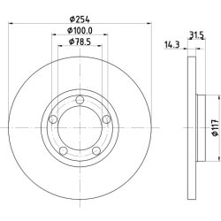 Brake Disc MINTEX MDC430 OE Ref 5022676 MINTEX