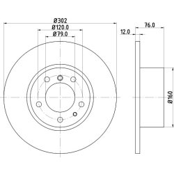 Brake Disc MINTEX MDC480 OE Ref 6756092 MINTEX