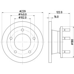 Brake Disc MINTEX MDC500 OE Ref 6314200772 MINTEX