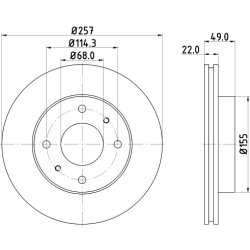 Brake Disc MINTEX MDC584C OE Ref 4020693J01 MINTEX