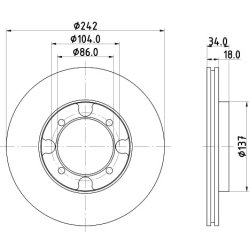 Brake Disc MINTEX MDC587 OE Ref MB238615 MINTEX
