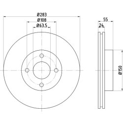 Brake Disc MINTEX MDC638 OE Ref 1637618 MINTEX