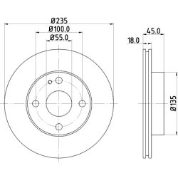 Brake Disc MINTEX MDC655 OE Ref B25Y3325XB MINTEX