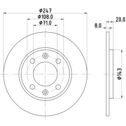 Brake Disc MINTEX MDC698 OE Ref 4246H0 MINTEX