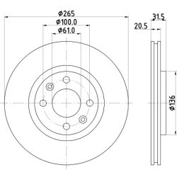 Brake Disc MINTEX MDC705 OE Ref 7701204955 MINTEX