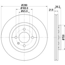 Brake Disc MINTEX MDC744 OE Ref 535615301 MINTEX