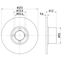 Brake Disc MINTEX MDC75 OE Ref 21A2612 MINTEX