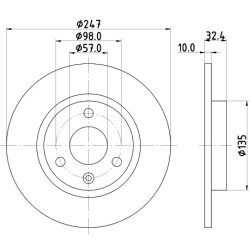 Brake Disc MINTEX MDC762 OE Ref 96047276 MINTEX