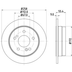 Brake Disc MINTEX MDC769 OE Ref A202423001264 MINTEX