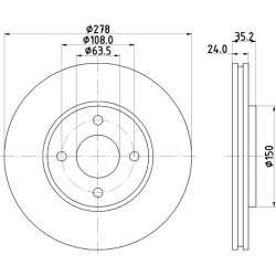Brake Disc MINTEX MDC788 OE Ref 1661467 MINTEX
