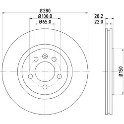 Brake Disc MINTEX MDC800 OE Ref 1H0615301 MINTEX