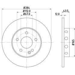 Brake Disc MINTEX MDC806 OE Ref 202421021264 MINTEX