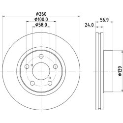Brake Disc MINTEX MDC809 OE Ref 26300AE040 MINTEX