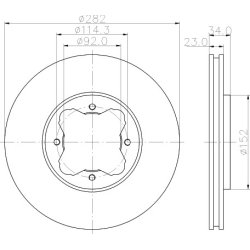 Brake Disc MINTEX MDC819 OE Ref 45251SM4G01 MINTEX