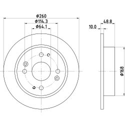 Brake Disc MINTEX MDC820 OE Ref 42510SM4950 MINTEX