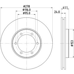 Brake Disc MINTEX MDC822T OE Ref 602550 MINTEX
