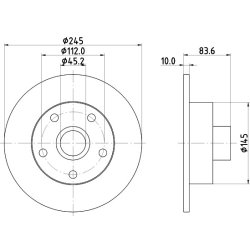 Brake Disc MINTEX MDC830 OE Ref 8D0615601B MINTEX