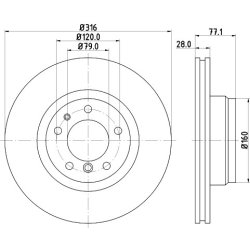 Brake Disc MINTEX MDC832 OE Ref 6757753 MINTEX