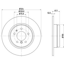 Brake Disc MINTEX MDC834 OE Ref 34211159953 MINTEX