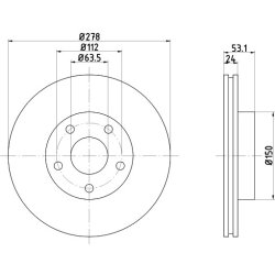Brake Disc MINTEX MDC842 OE Ref 91GX1125AA