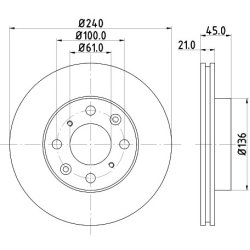 Brake Disc MINTEX MDC847 OE Ref 45251SR3A00 MINTEX
