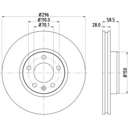 Brake Disc MINTEX MDC865 OE Ref 90393496 MINTEX